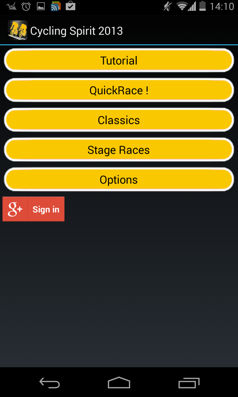 Android application Cycling Spirit 2013 screenshort