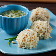 Chinese Pearl Balls with Orange Ginger Dipping Sauce