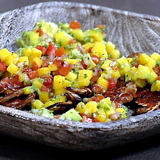 Grilled Soft-shell Crabs with a Mango Avocado Salsa