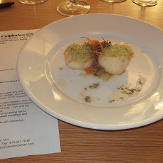 Wasabi Crusted Scallops W/ Ginger Mango Coulis