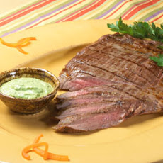 Steak With Creamy Chimichurri Sauce