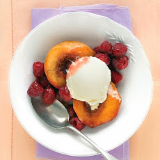 Vanilla-Roasted Peaches with Raspberries