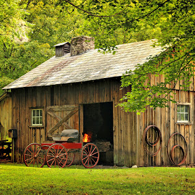 The Blacksmith Shop by Pat Abbott - Landscape & Nature Cities, Towns & Villages ( village, blacksmith shop, historic )