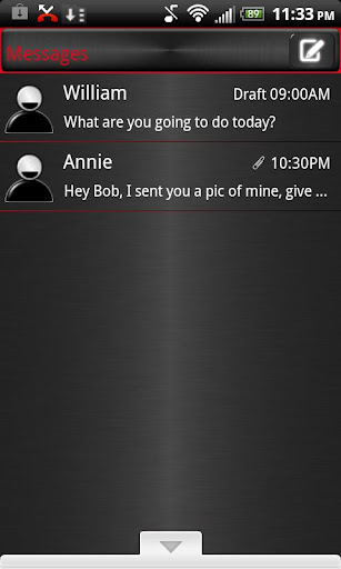 GO SMS THEME Red Metal