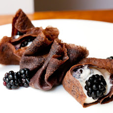Cocoa Crepes with Mascarpone and Blackberries