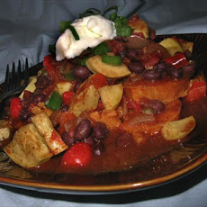 Black Bean Chili over Sweet Potatoes