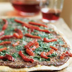 Argentine Black Bean Flatbread with Chimichurri Drizzle
