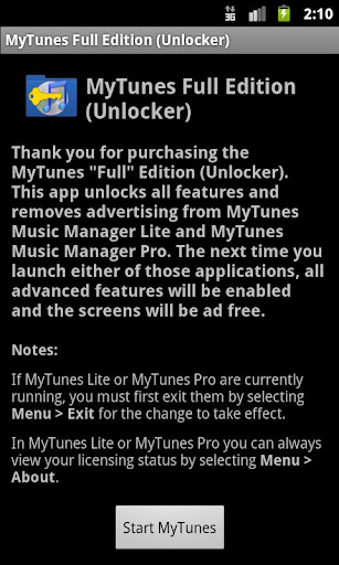MyTunes Full Edition Unlocker