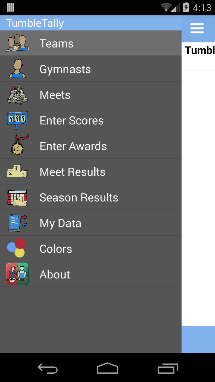 Android application TumbleTally Gymnastics Tracker screenshort
