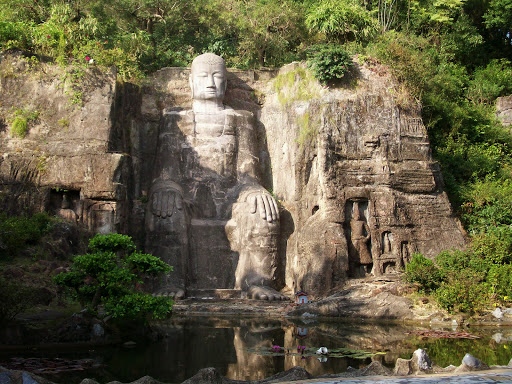 Miniature Giant Statue Carved into Mountain