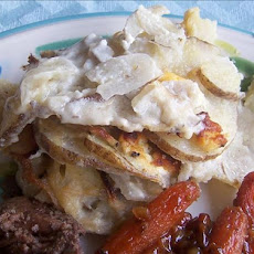 Potato, Caramelized Onion, and Goat Cheese Gratin