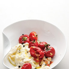 Pickled Hot Cherry Peppers over Cheese