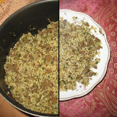 Baachsh - Traditional Bochari Rice, Meat and Coriander Dish
