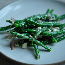 Lemony Green Bean Salad with Feta, Red Onion, and Marjoram