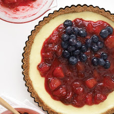 Red, White, and Blueberry Cheesecake Tart