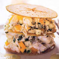 Crabmeat, Apple, and Mango Salad on Cumin Apple Chips