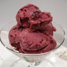 Cherry Mascarpone Sherbet with Dark Chocolate Balsamic Sauce