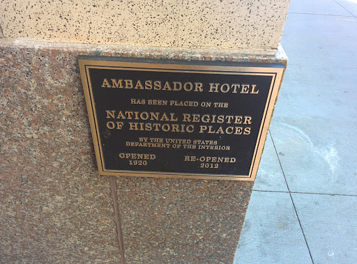 Ambassador Hotel Plaque