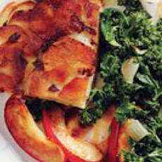 Potato Cake with Bacon, Sour Cream and Apples
