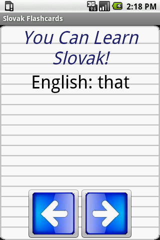 English to Slovak Flashcards