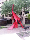 Red Metal Sculpture 