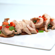 Chicken Roulade with Mixed Vegetables and Pan Fried Potatoes
