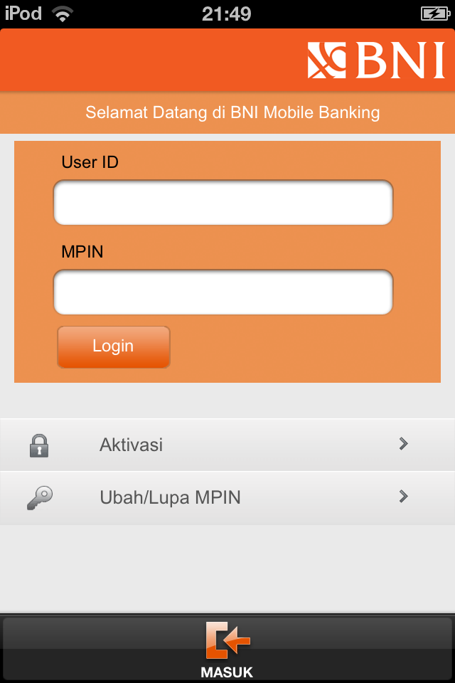 Android application BNI Mobile Banking screenshort