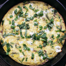 Skillet Spring Frittata with Asparagus and Goat Cheese