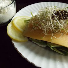 Creamy Papaya Carpaccio Open Faced Sandwich