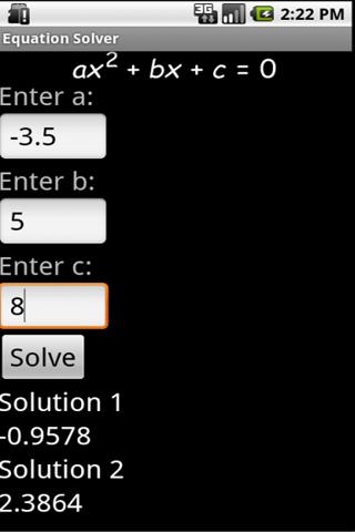 Quadratic Equation Solver