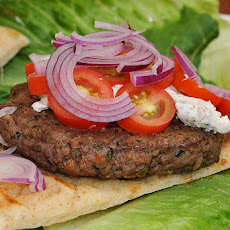 Lamb Burger Pitas with Two-Pepper Chutney