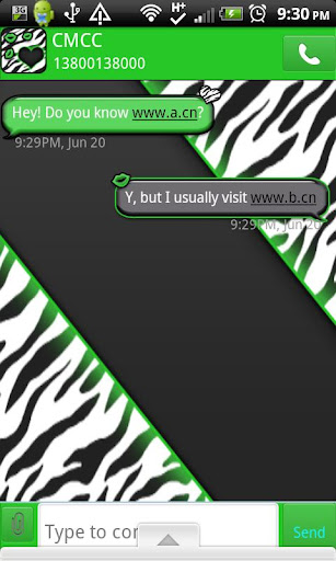 GO SMS THEME GreenZebracpk