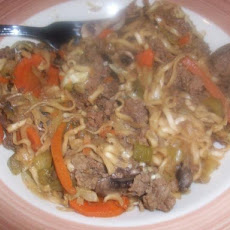 Ramen-Vegetable Beef Skillet