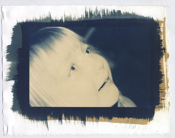 Julia crying - Cyanotype with Ammonium Dichromate Over and Washed in Sodium Sulfite