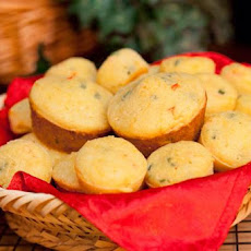 Smoked Cheddar Cornbread With Scallions and Red Pepper