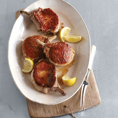 Seared and Roasted Pork Chops with Lemon