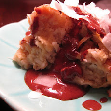 Coconut Bread Pudding with Chocolate Rum Sauce