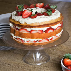 Carry Cake with Strawberries and Whipped Cream