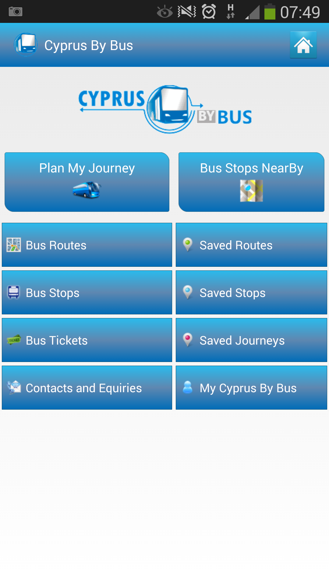 Android application Cyprus By Bus screenshort