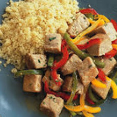 Tri-Pepper Tuna with Couscous