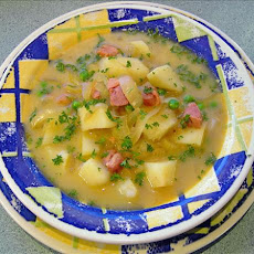 Caramelised Onion, Potato and Ham Soup
