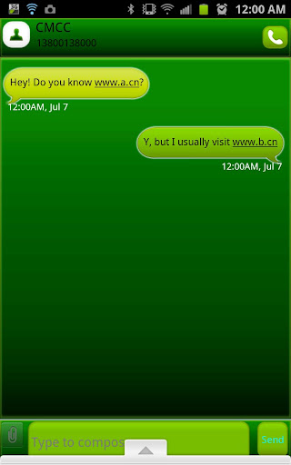 GO SMS - Bubble Green