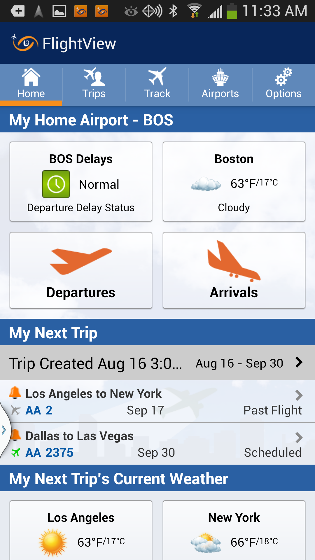 Android application FlightView Elite FlightTracker screenshort