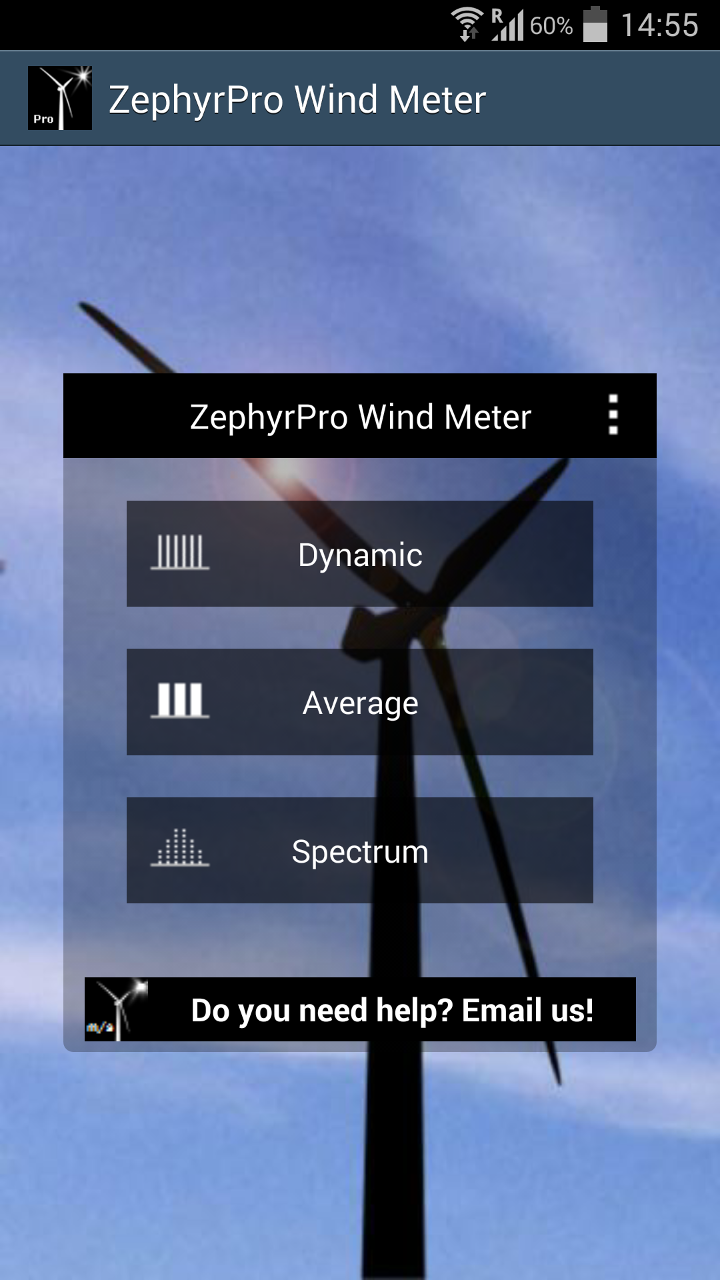 Android application Zephyrus Pro Anemometer screenshort