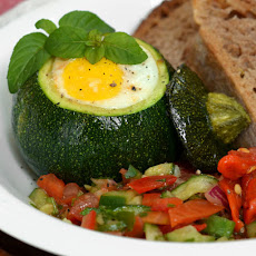 Eight-Ball Zucchini With Eggs Baked Inside