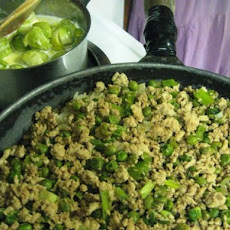 Ground Pork, Peas, and Rice Casserole
