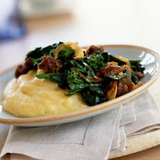 Chinese Broccoli with Sausage and Polenta