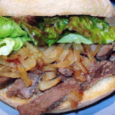 Venison Steak Sandwich W/ Caramelized Onions