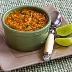 Mexican Red Lentil Stew with Lime and Cilantro