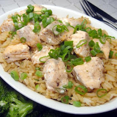 Salmon Pilaf With Green Onions